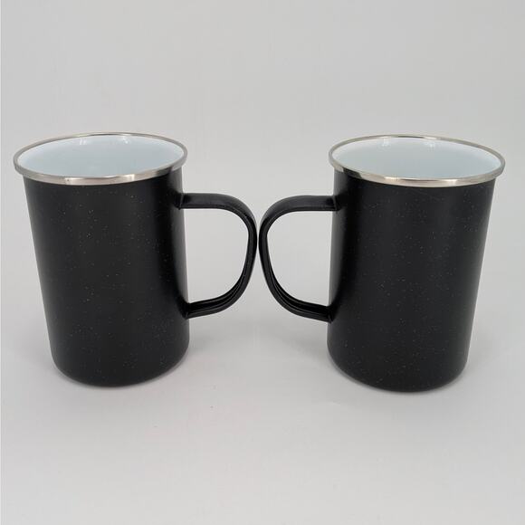 Speckled Enamel Mug 22 oz Metal Coffee Cup Set of 2 Camping Hiking Travel Tea - Picture 4 of 10